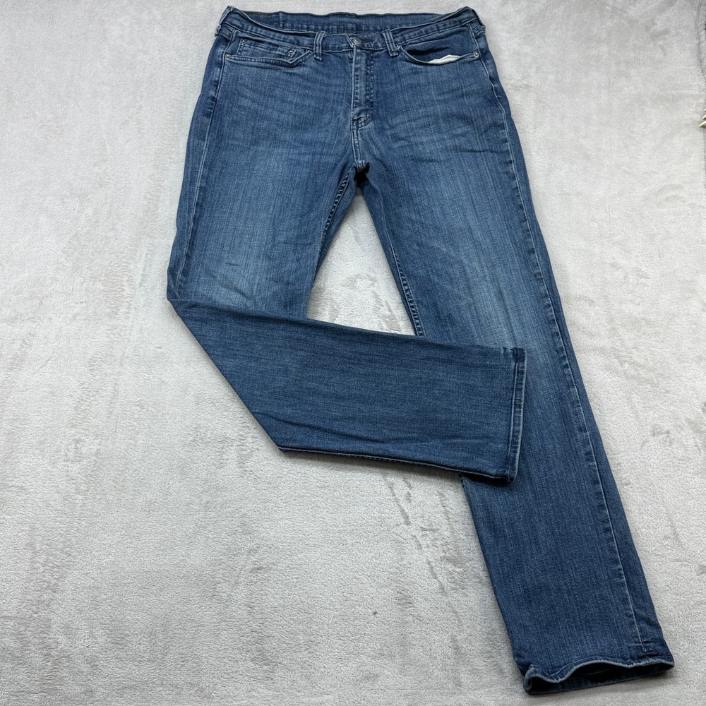 Levi's 514 Straight Leg Jeans Mens 34x32 Medium Wash Blue Stretch Denim Casual